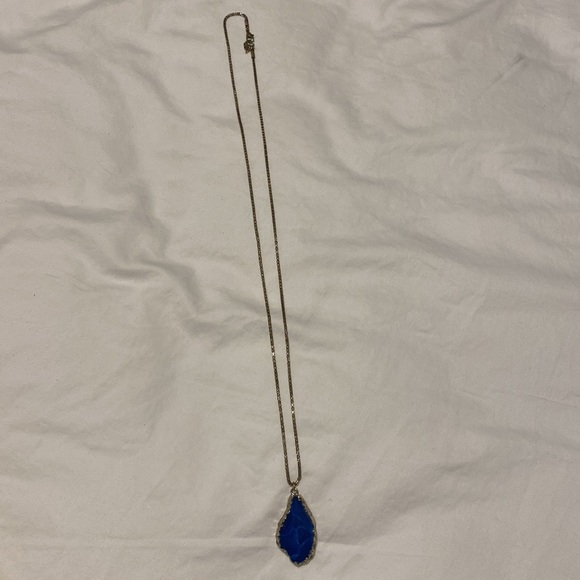 Blue and gold ABS rock necklace - Picture 3 of 8